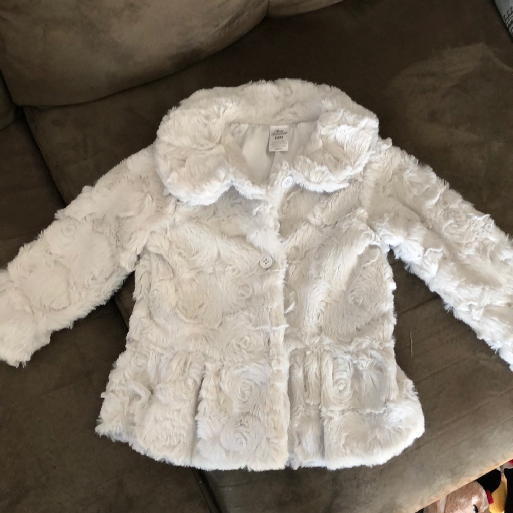 Grey furry lightweight coat